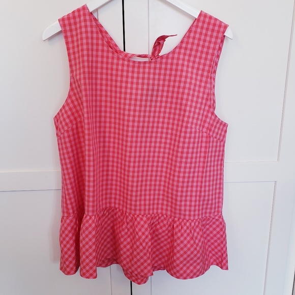 J. Crew Tops - New J.Crew large pink peplum sleeveless shirt